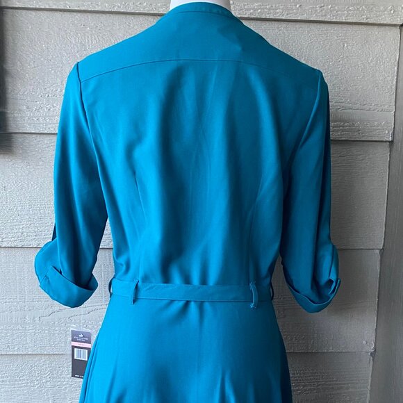 Sharagano Dark Teal Button-Up Dress - Picture 3 of 3